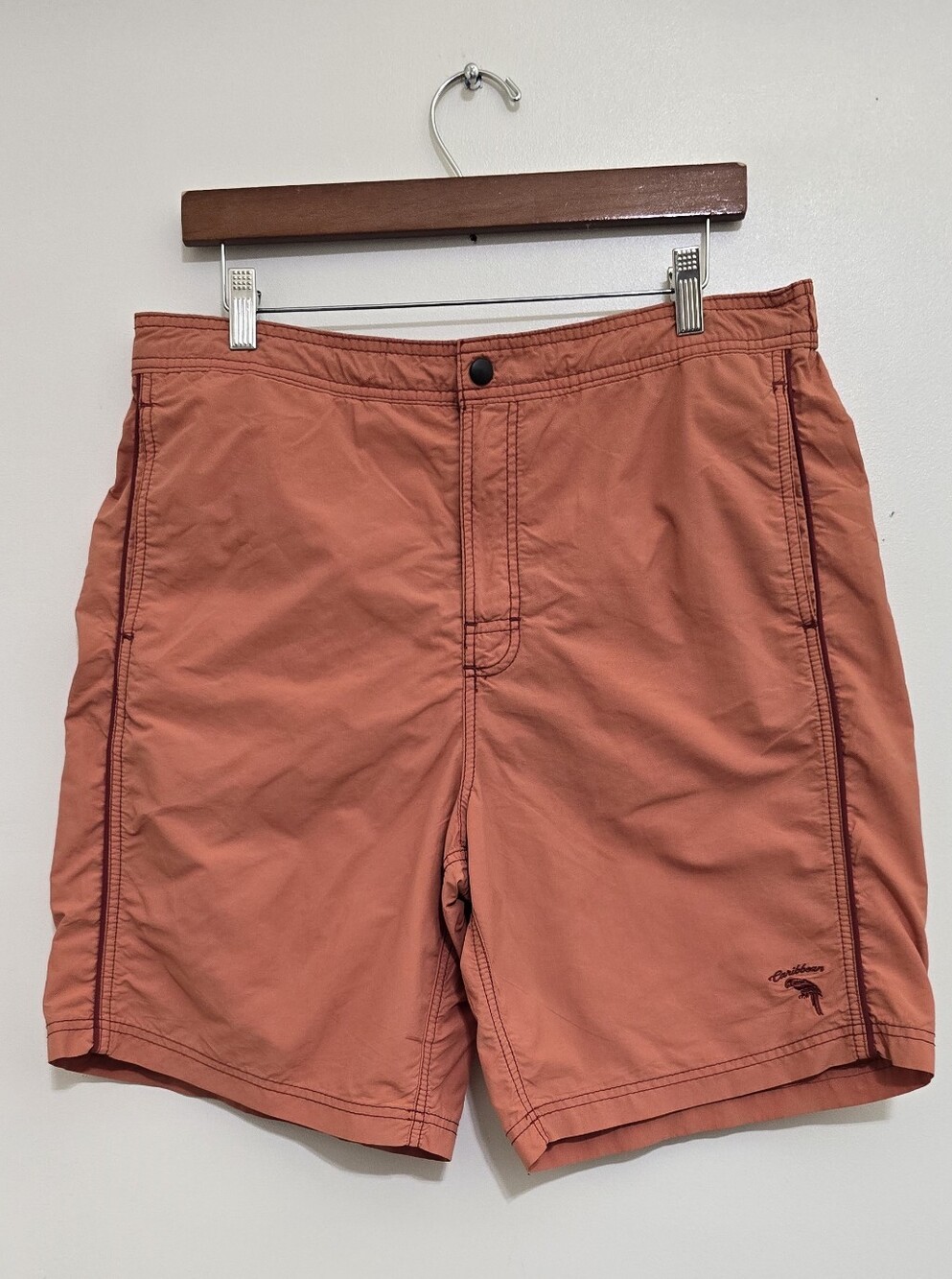 CARIBBEAN ROUNDTREE & YORKE‎ aize Medium Hybrid Mesh Lined Swim Trunks Orange